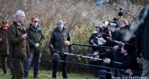 The Swedish king with reporters