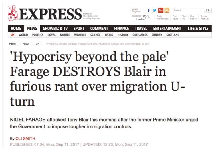 hypocrisy of Blair